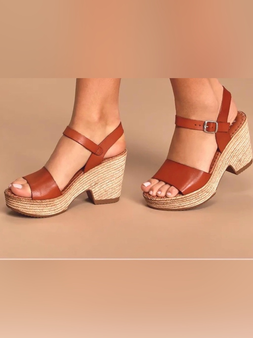Musse & Cloud Era Cue Brown Leather Espadrille Sandals NWOB Sz 8 Boho